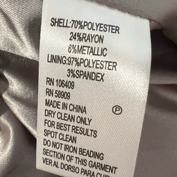 Katherine Kelly Gray Lace Cap Sleeve Sheath Dress Size 4 NWOT - Picture 4 of 4